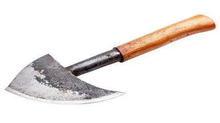 Steel sickle with wooden handle Transparent background, PNG file