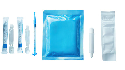 Sterilization pouch and autoclave indicators, Transparent background, PNG file