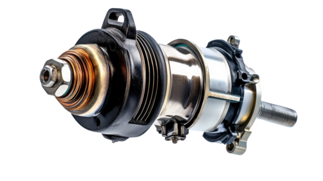 Starter motor for engine ignition, Transparent background, PNG file