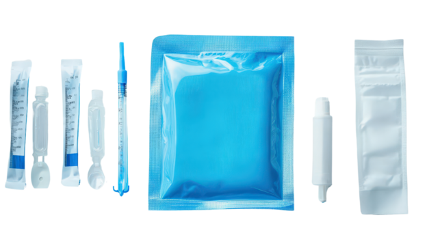 Sterilization pouch and autoclave indicators, Transparent background, PNG file