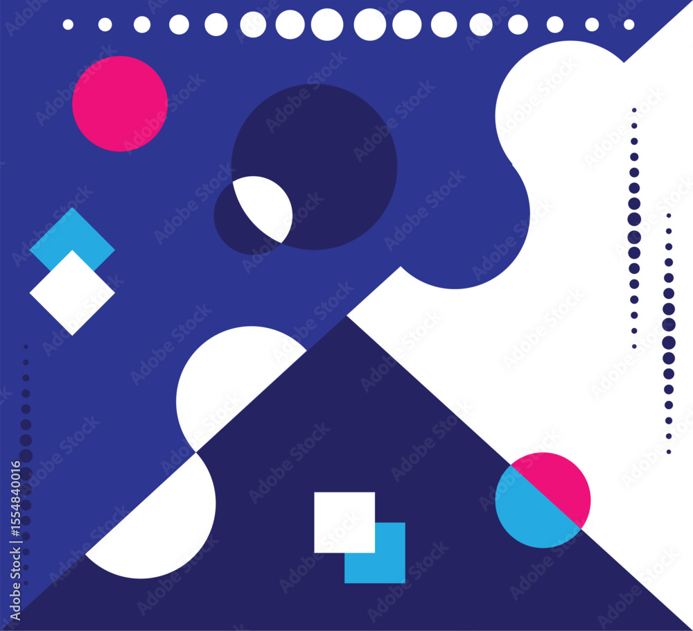 Aufkleber geometric circles and figures square abstract colorful background. graphic design elements and resou