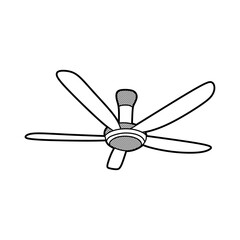hanging fan vector line art five blades