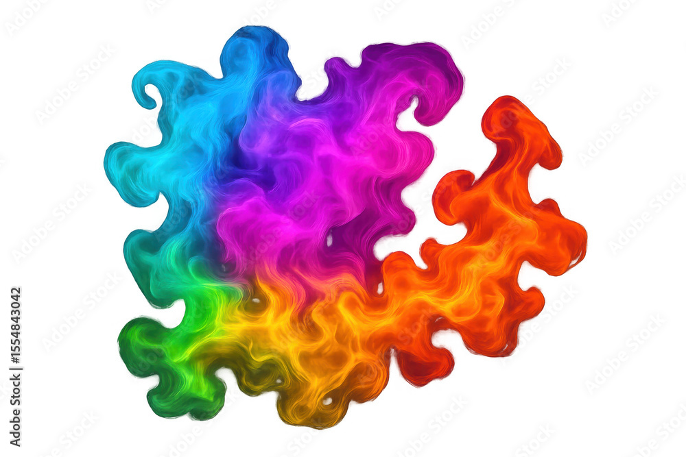 Poster vibrant color smoke swirling, creating dynamic abstract pattern with transparent background, highlig