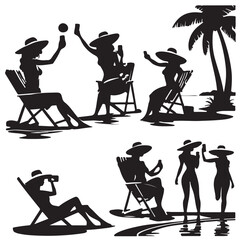 Vacation Woman Silhouette Set