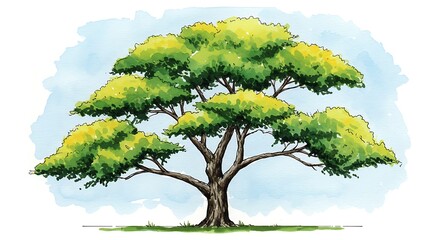 Large detailed tree illustration