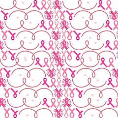 Pink Ribbon Awareness Pattern Backgrounds & Hopeful Digital Prints | Support & Charity Design