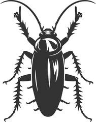 Black cockroach insect vector silhouette illustration