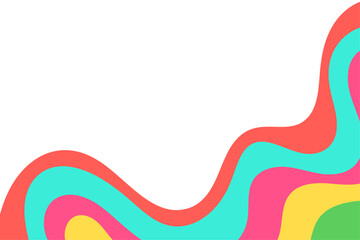 Colorful Abstract Summer Liquid Wave Line Pattern Background with Vibrant Flowing Shapes. Vector Illustration