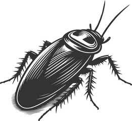 Black cockroach insect vector silhouette illustration