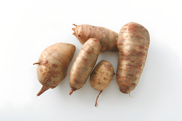 taro root isolated on white background