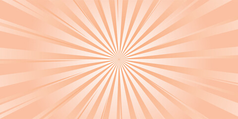 Obraz premium Light salmon red sunburst pattern background. Abstract sun rays flare background. Bright comic sunburst effect background for templates, sales banners, events, ads, web, and much more.