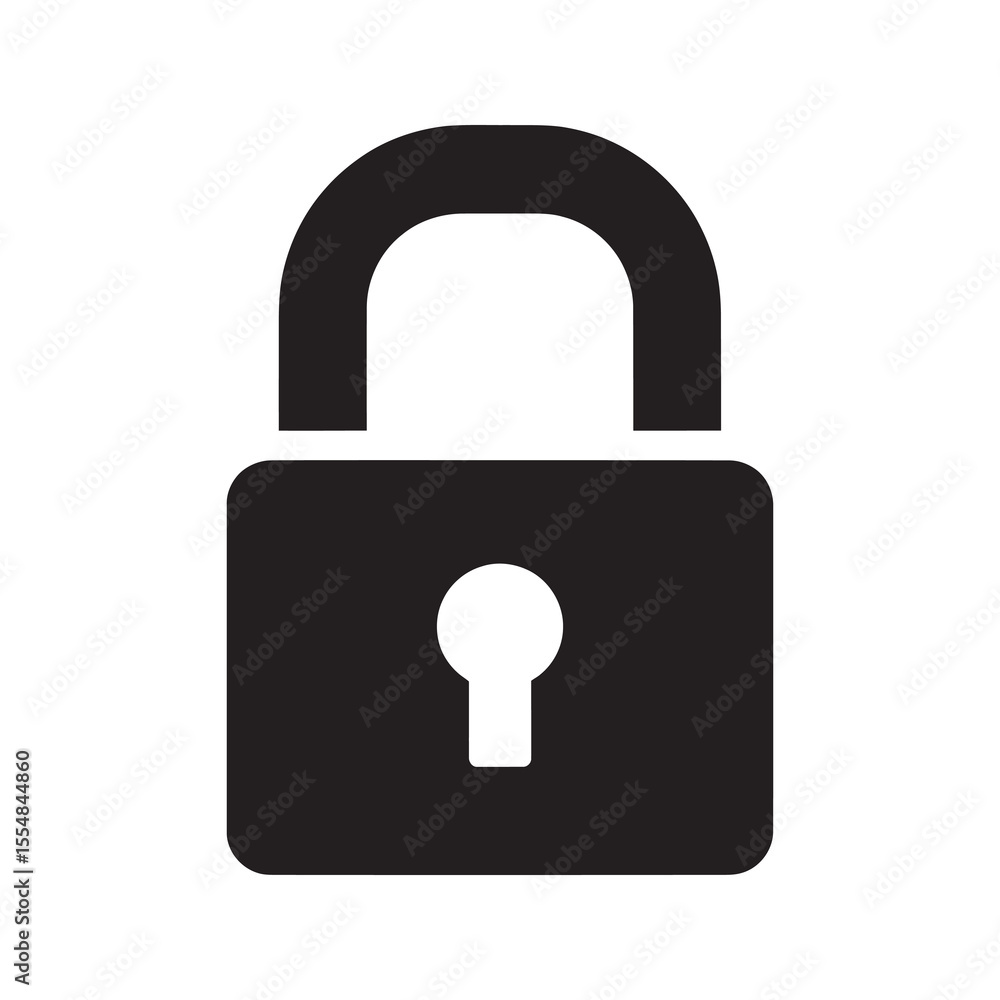 Poster padlock icon for security and protection of data or property symbol of safety and privacy with a loc