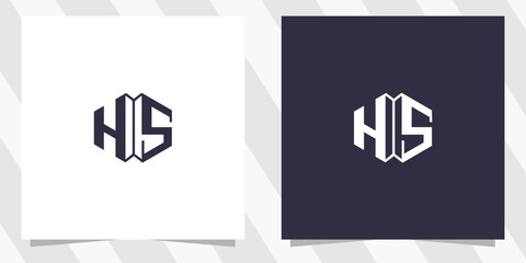 letter hs sh logo design