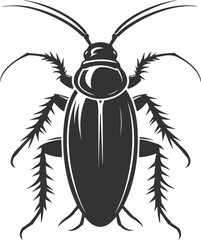 Black cockroach insect vector silhouette illustration