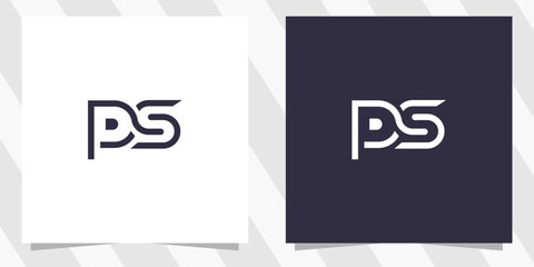 letter ps sp logo design vector