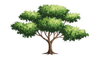 Stylized lush green tree illustration