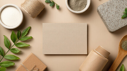 Packaging materials beside sustainability pledge card