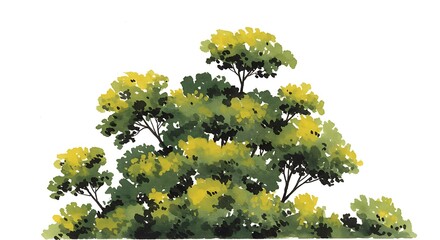 Watercolor forest illustration