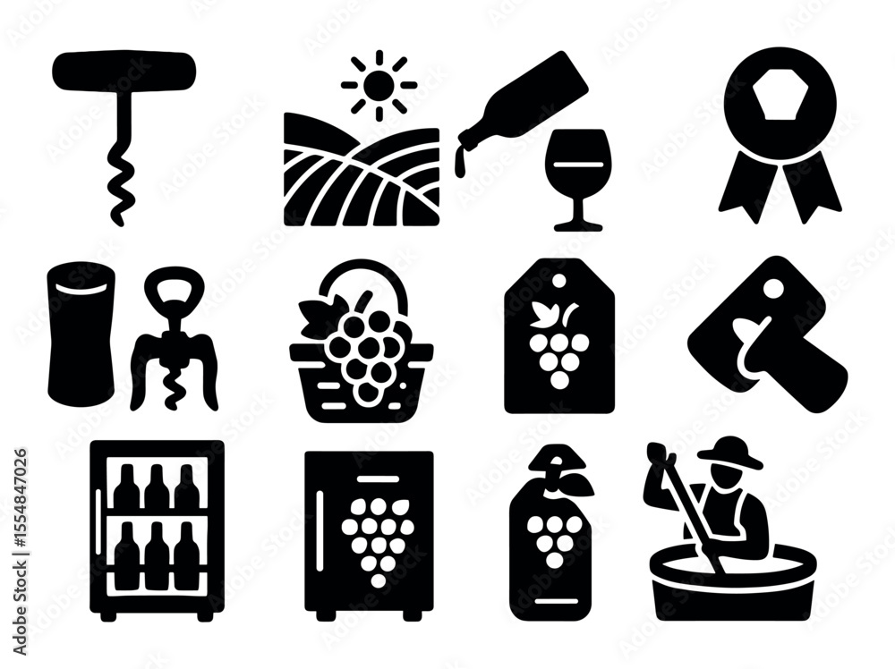 Poster click and tap gesture icon set. user interface, interaction silhouette style icons