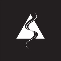 letter s ribbon triangle motion path logo vector
