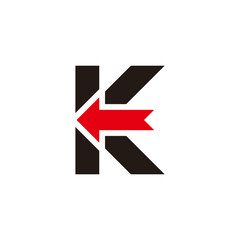 letter k motion arrow simple geometric logo vector