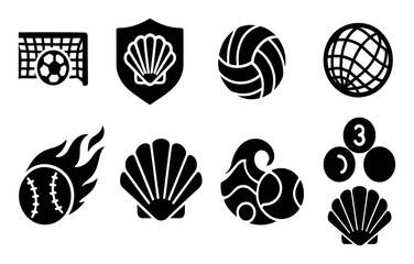 Boat, nautical solid icon set. marine, sailing symbols in a bold, clear style