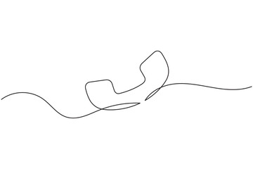 Obraz premium Phone call icon continuous one line drawing minimalist style on white background vector art