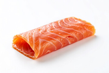 Rolled Thin Slice of Smoked Salmon Bright Orange image