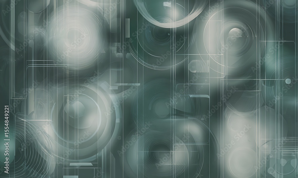 Poster abstract circles and squares composition minimal