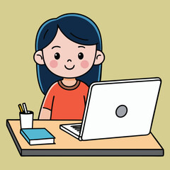 girl with laptop