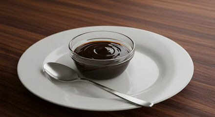 Obraz premium White Plate and Condiment Bowl Aesthetic PNG