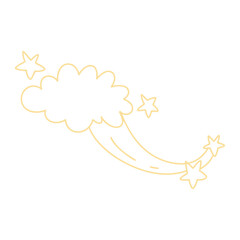 ellow Cloud with Stars and Flowing Tail
