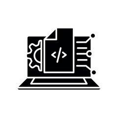 code documentation generation black flat icon for digital and print projects.