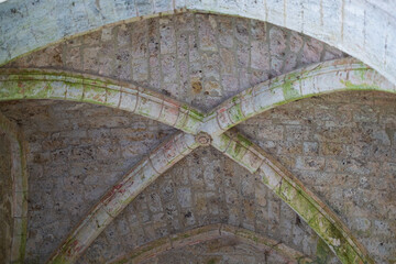 Architecture of the Middle Ages. Arcades of an Ancient Italian Church