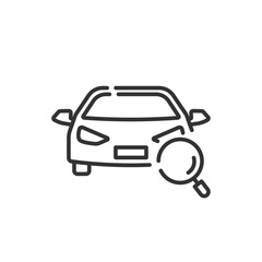 自動車の点検や査定を表すベクターアイコン（車検・見積もり）