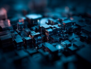 Obraz premium Futuristic crystalline structure in artificial light