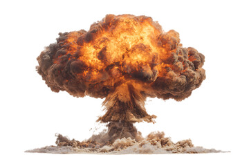 Obraz premium Nuclear explosion mushroom cloud on black background