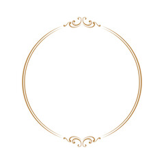 Circle frame with decorative floral vintage ornament vector illustration