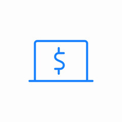 dollar sign screen icon sign vector