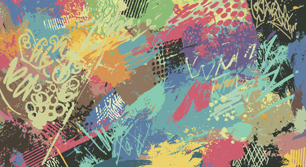 Obraz premium Dynamic abstract background brimming with vibrant colors and playful patterns