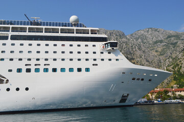 Liner in the Bay of Kotor. Huge cruise ship in the Bay of Kotor in Montenegro. A beautiful country...