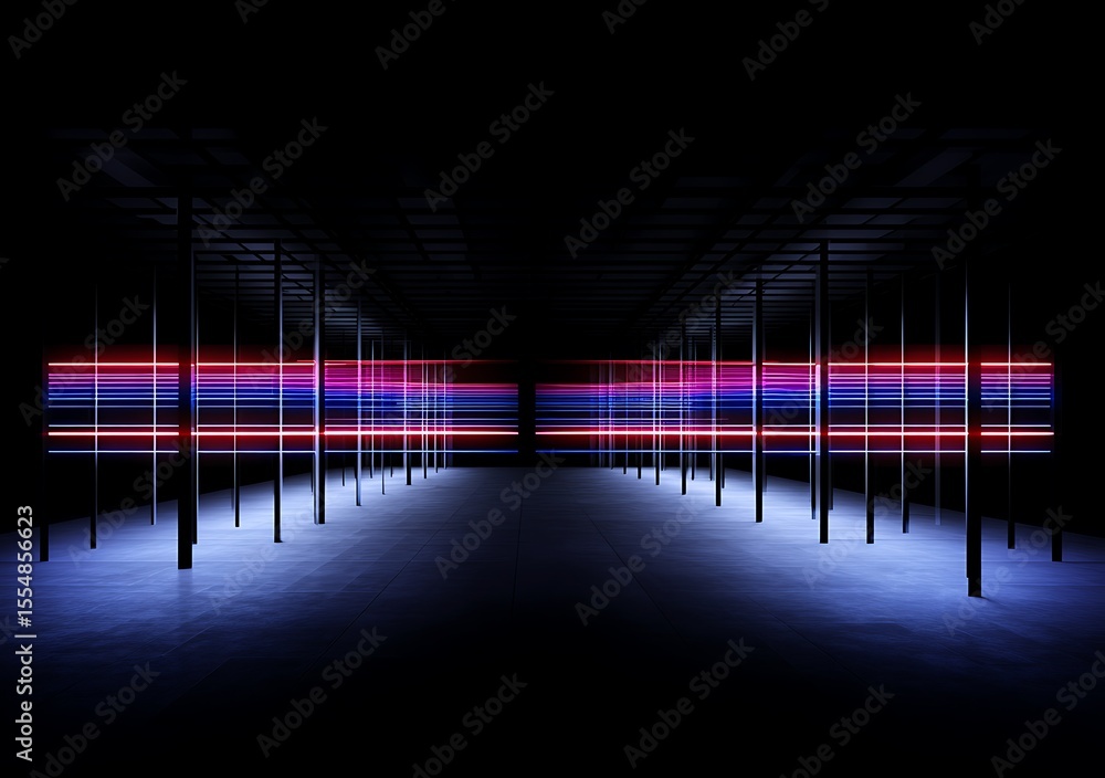Aufkleber abstract illuminated pathway with glowing colorful lines