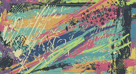 Dynamic Expression: A Kaleidoscope of Brushstrokes and Textural Contrasts