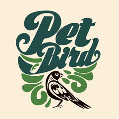 pet-bird design and typology logo