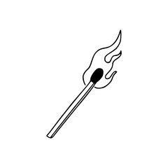 burning matchstick vector illustration