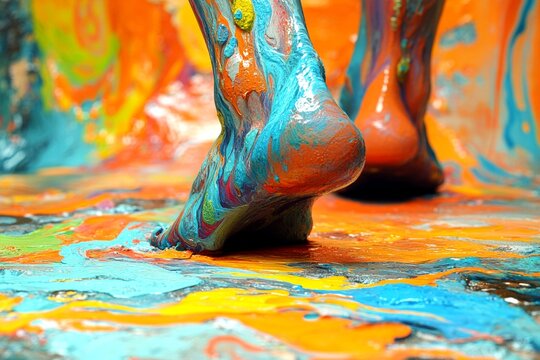 Psychological trauma. Health trouble. Sick and weak. Severe condition. Metaphorical foot pain emotions of a disorder and suffering. Pain of disorder - foot pain: abstract image of mental state.