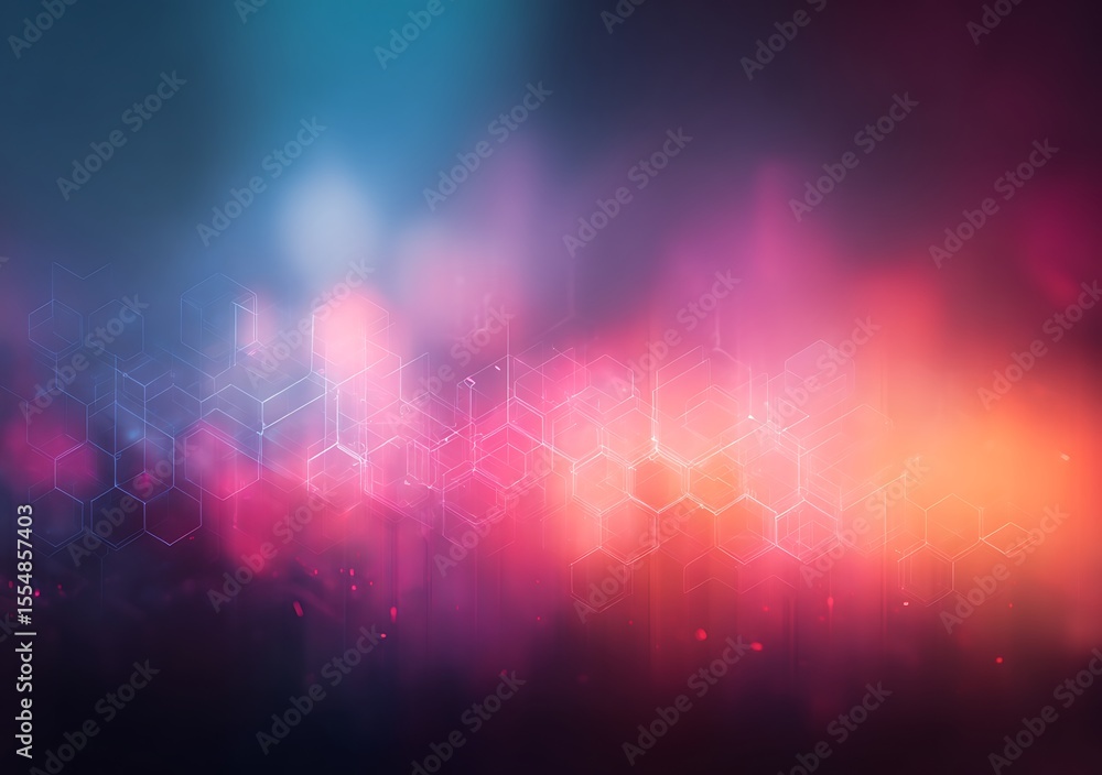 Poster abstract background with hexagons and gradients