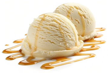 Vanilla ice cream 3d illustration on White Background