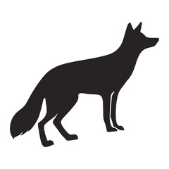 black silhouette of a fox vector, ai generator