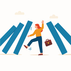 vector illustration of investment statistics collapse